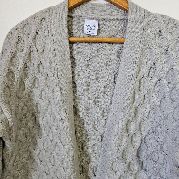 WORN ONCE COZY CO. BY COZY CASUAL HONEYCOMB PATTERN SUPER COZY LONG SWEATER M/L - Picture 5 of 14